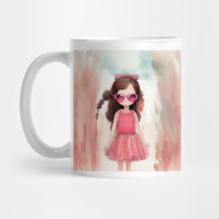 girl with pink glasses Mug